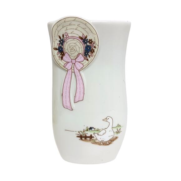 Goose Vase Porcelain 3D Country Cottage Farmhouse Decor Taiwan 5.5" Vintage - Picture 8 of 11